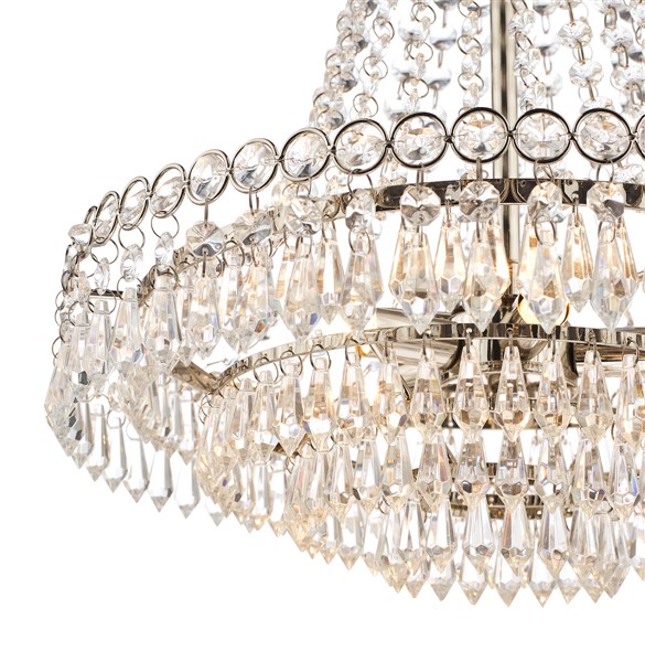 (image for) Laura Ashley Enid 5lt Chandelier Polished Nickel & Cut Glass